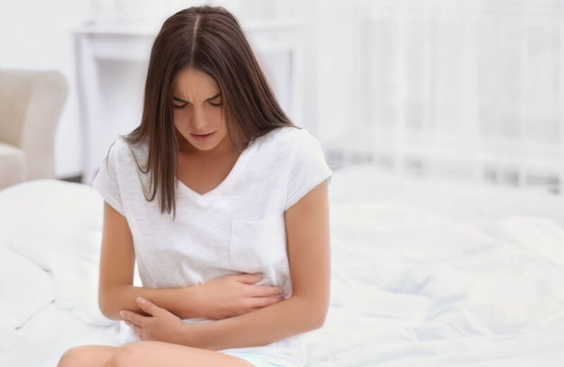 woman having menstrual pain